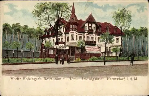 Ak Berlin Reinickendorf Hermsdorf, Restaurant und Hotel Ludwigslust