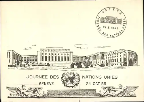 Ak Genève Genf Stadt, Tag der Vereinten Nationen 1959, Palais des Nations