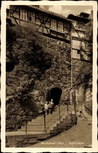 Ak Nordhausen am Harz, Kinder auf der Kutteltreppe