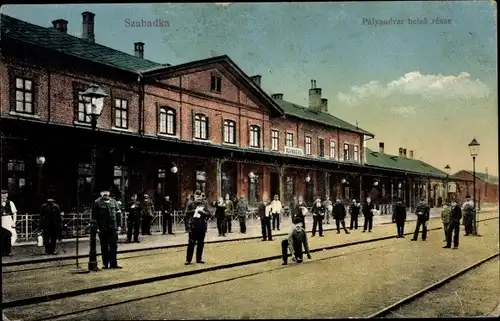 Ak Szabadka Subotica Serbien, Bahnhof