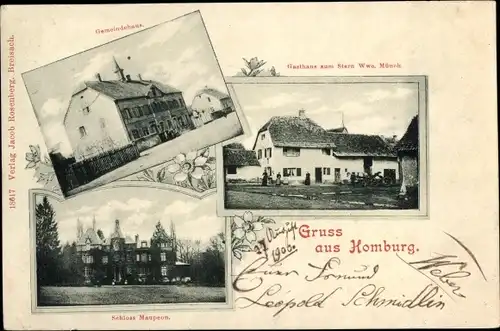 Ak Hombourg Homburg Elsass Haut Rhin, Gasthaus zum Stern, Schloss Maupeon