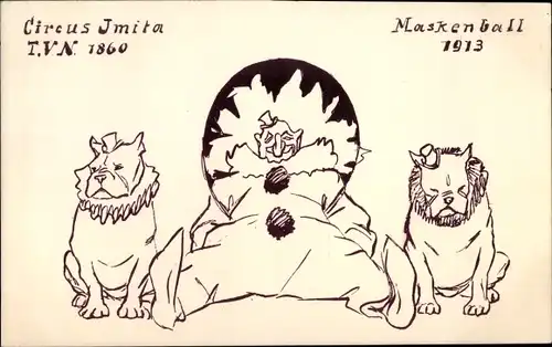 Ak Circus Imita, TVN 1860, Maskenball 1913