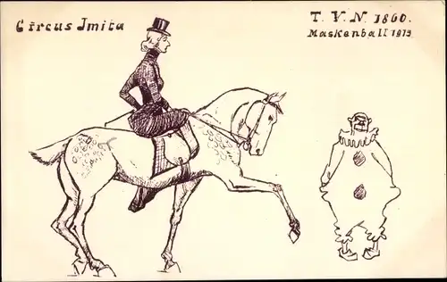 Ak Circus Imita, TVN 1860, Maskenball 1913