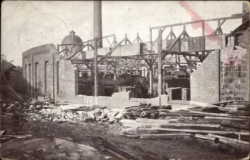 Ak Furth Chemnitz in Sachsen, Ruinen der Heizhäuser, Sturmkatastrophe 1916