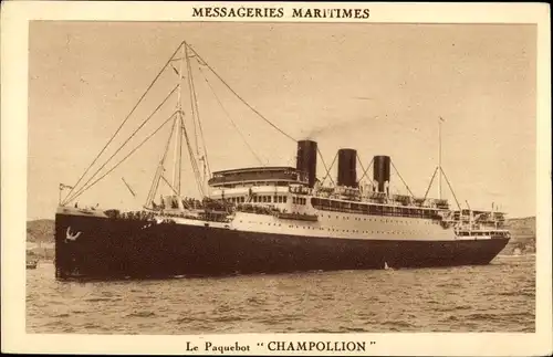 Ak Dampfer Champollion, Messageries Maritimes, MM