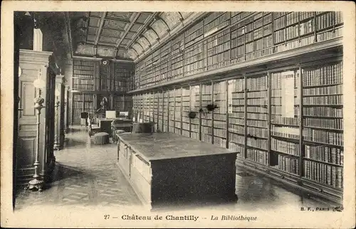 Ak Chantilly-Oise, Chateau de Chantilly, Bibliothek