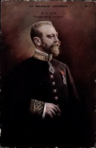 Künstler Ak Brüssel, Bürgermeister Adolphe Max, Portrait