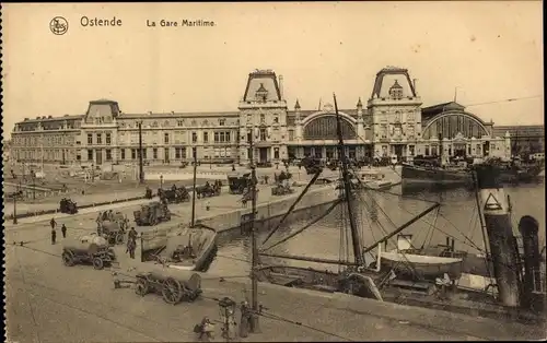 Ak Oostende Ostende Westflandern, La Gare Maritime