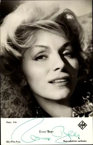 Ak Schauspielerin Erica Beer, Portrait, UfA, Autogramm