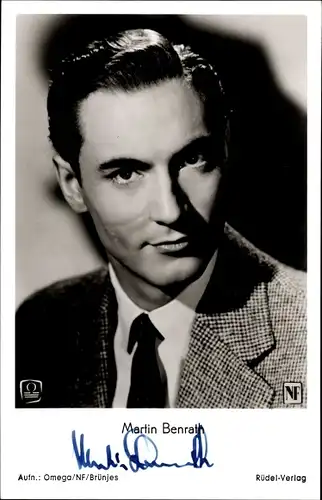 Ak Schauspieler Martin Benrath, Portrait, Autogramm