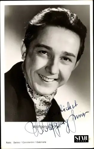 Ak Schauspieler Wolfgang Gruner, Portrait, Star Revue, Autogramm