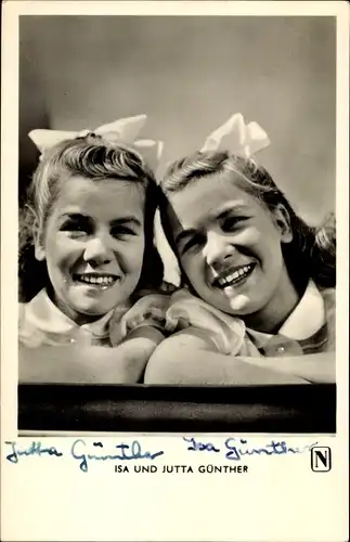 Ak Schauspielerinnen Isa und Jutta Günther, Portrait, Autogramme
