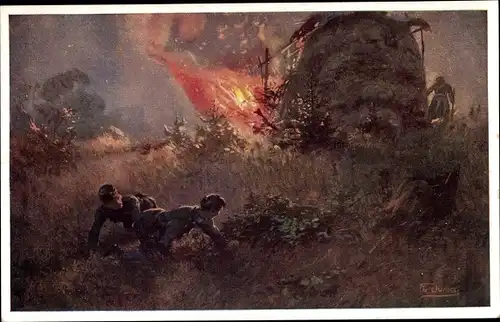 Künstler Ak Jung, Aus dem goldenen Buche der Armee, Hauptmann Alfred Volleric, Inf Regt Nr 85