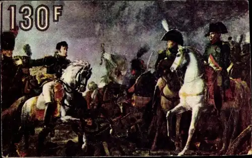 Künstler Ak Vernet ?, Napoleon Bonaparte, Schlacht bei Austerlitz
