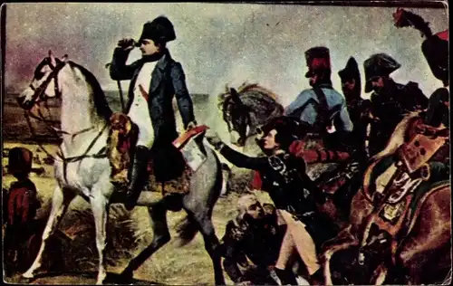 Künstler Ak Vernet, Horace, Napoleon Bonaparte, Schlacht bei Wagram