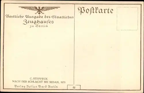 Passepartout Künstler Ak Steffeck, Nach der Schlacht bei Sedan 1870