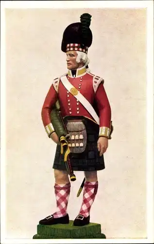 Ak The Argyll and Sutherland Highlanders, Prinzessin Louise, Piper, Statuette