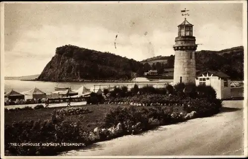 Ak Teignmouth Devon England, Der Leuchtturm