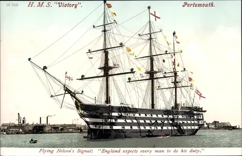 Ak Portsmouth Hampshire England, Segelschiff Victory