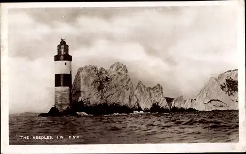 Ak Isle of Wight England, The Needles, Leuchtturm
