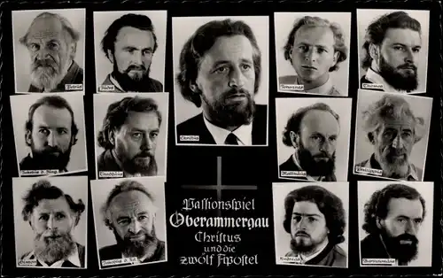 Ak Oberammergau in Oberbayern, Passionsspiele Christus und die zwölf Apostel, Schauspieler