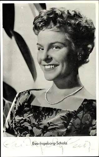Ak Schauspielerin Eva Ingeborg Scholz, Unternehmen Schlafsack, Autogramm