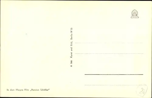 Ak Schauspielerin Eva Ingeborg Scholz, Portrait, Pension Schöller, Autogramm