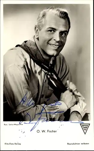 Ak Schauspieler O. W. Fischer, Portrait, Autogramm