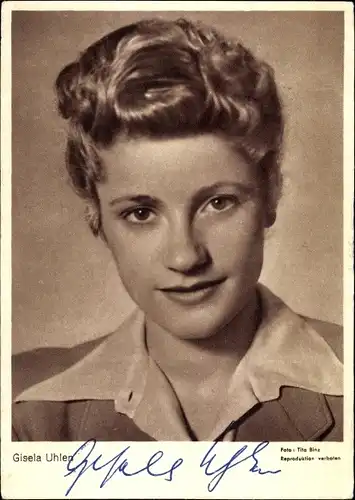 Ak Schauspielerin Gisela Uhlen, Portrait, Autogramm