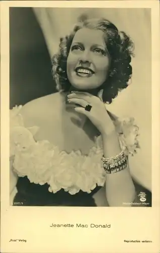 Ak Schauspieler Jeanette MacDonald, Portrait