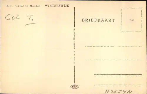 Ak Meddo Winterswijk Gelderland Niederlande, OL Schule