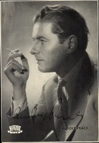 Ak Schauspieler Rudolf Prack, Portrait, Zigarette, Autogramm