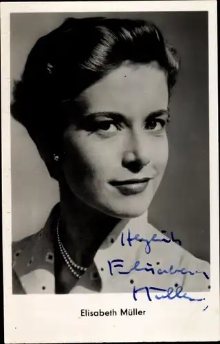 Ak Schauspielerin Elisabeth Müller, Film Moselfahrt aus Liebeskummer, Portrait, Autogramm