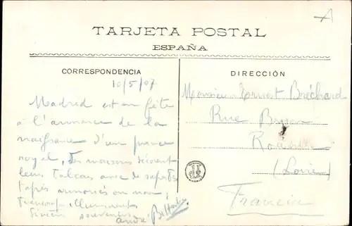 AK Madrid, Spanien, Königspalast, Plaza de la Armeria