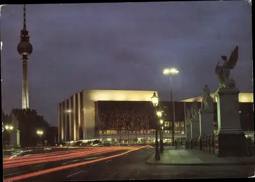 Ak Berlin, Marx Engels Brücke, Fernsehturm, Palast der Republik