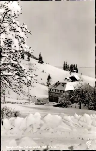 Ak Neuglashütten Feldberg im Schwarzwald, Gasthaus und Pension Zum Grünen Baum, Winter