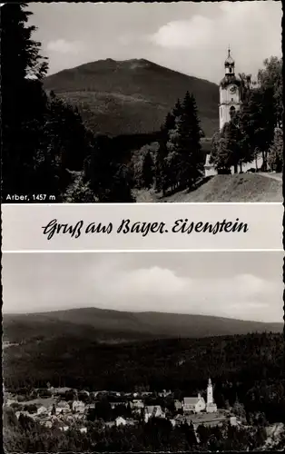 Ak Bayerisch Eisenstein im Bayrischen Wald Niederbayern, Gesamtansicht, Arber