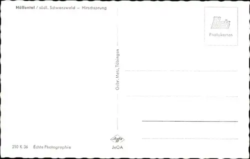 Ak Hirschsprung im Höllental, Felsformation, Hirschskulptur