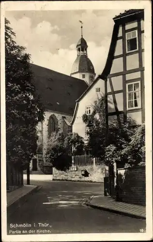 Ak Schmölln in Thüringen, an der Kirche
