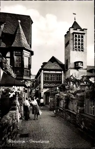 Ak Rüdesheim am Rhein, Drosselgasse