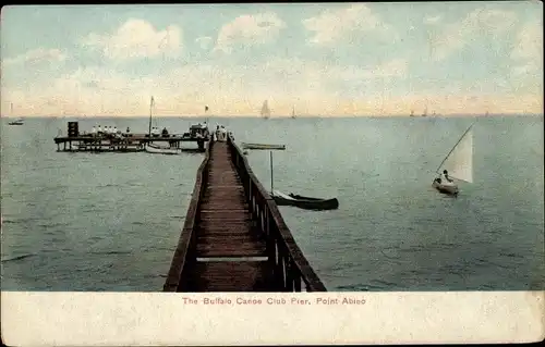 Ak Crystal Beach Fort Erie Ontario Kanada, der Buffalo Canoe Club Pier