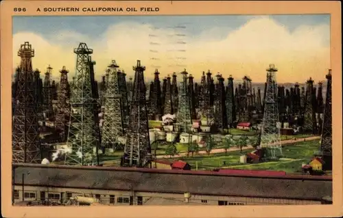 Ak Kalifornien USA, ein Ölfeld in Südkalifornien