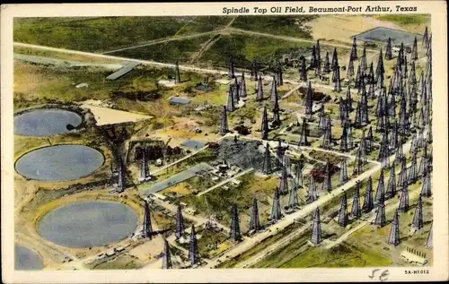 Ak Beaumont Texas USA, Spindeloberölfeld