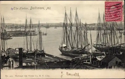 Ak Baltimore Maryland USA, Der Hafen