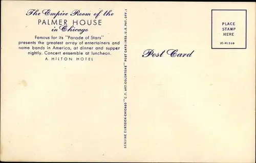 Ak Chicago Illinois USA, Palmer House, Hilton Hotel