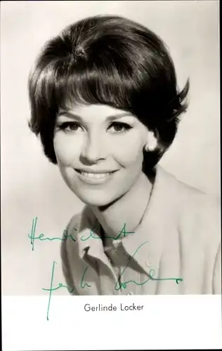 Ak Schauspielerin Gerlinde Locker, Portrait, Autogramm