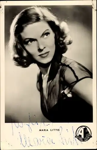 Ak Schauspielerin Maria Litto, Portrait, Allianz Film, Autogramm