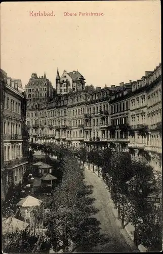 Ak Karlovy Vary Karlsbad Stadt, Obere Parkstraße