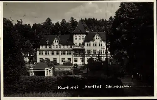 Foto Ak Karlovo údolí Karltal bei Šluknov Schluckenau Region Aussig, Kurhotel