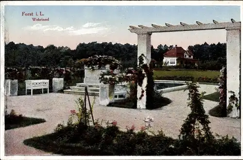 Ak Forst in der Niederlausitz, Wehrinsel